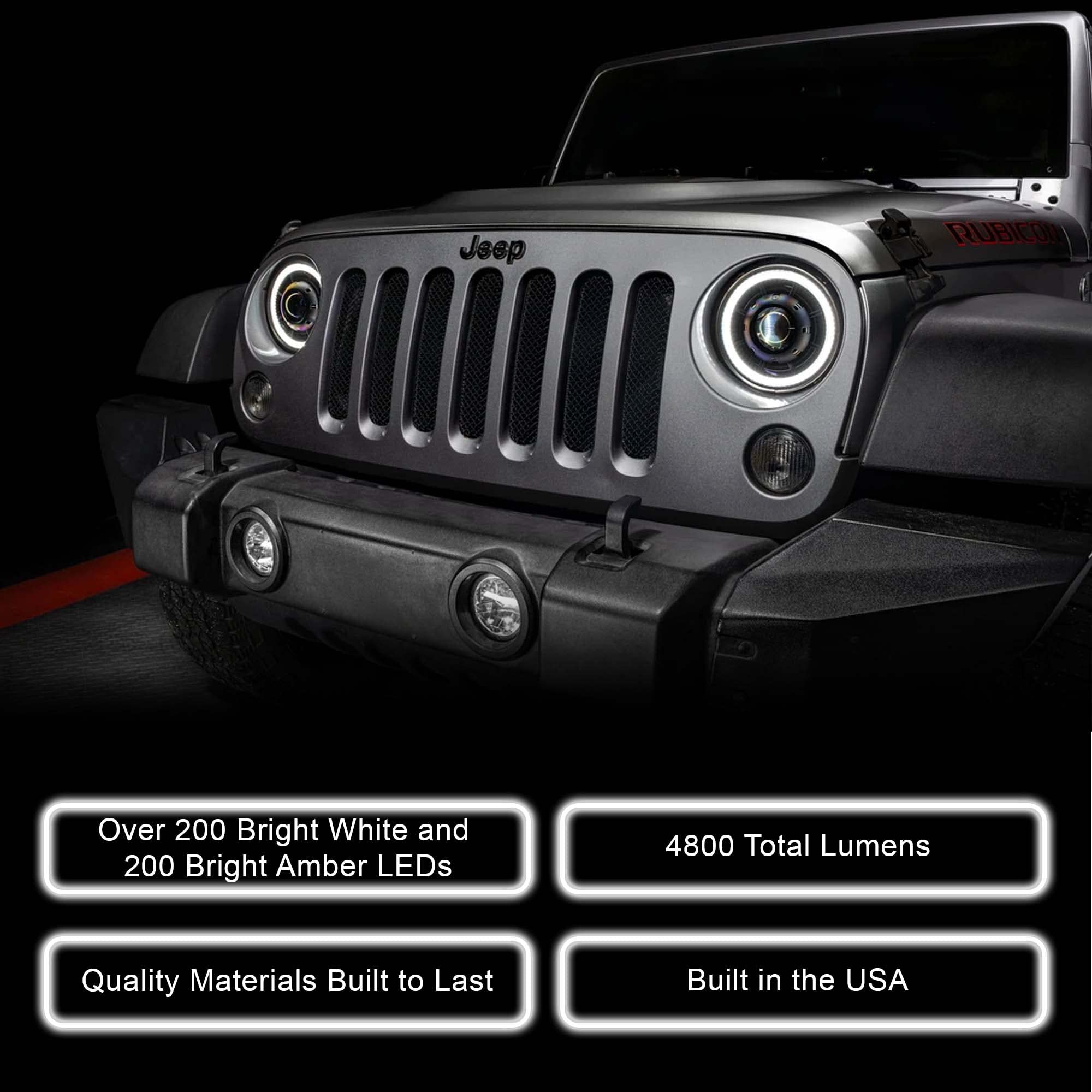 Oracle 5876-023 Oculus™ 7" Switchback Bi-LED Projector Headlights for Jeep Wrangler JK