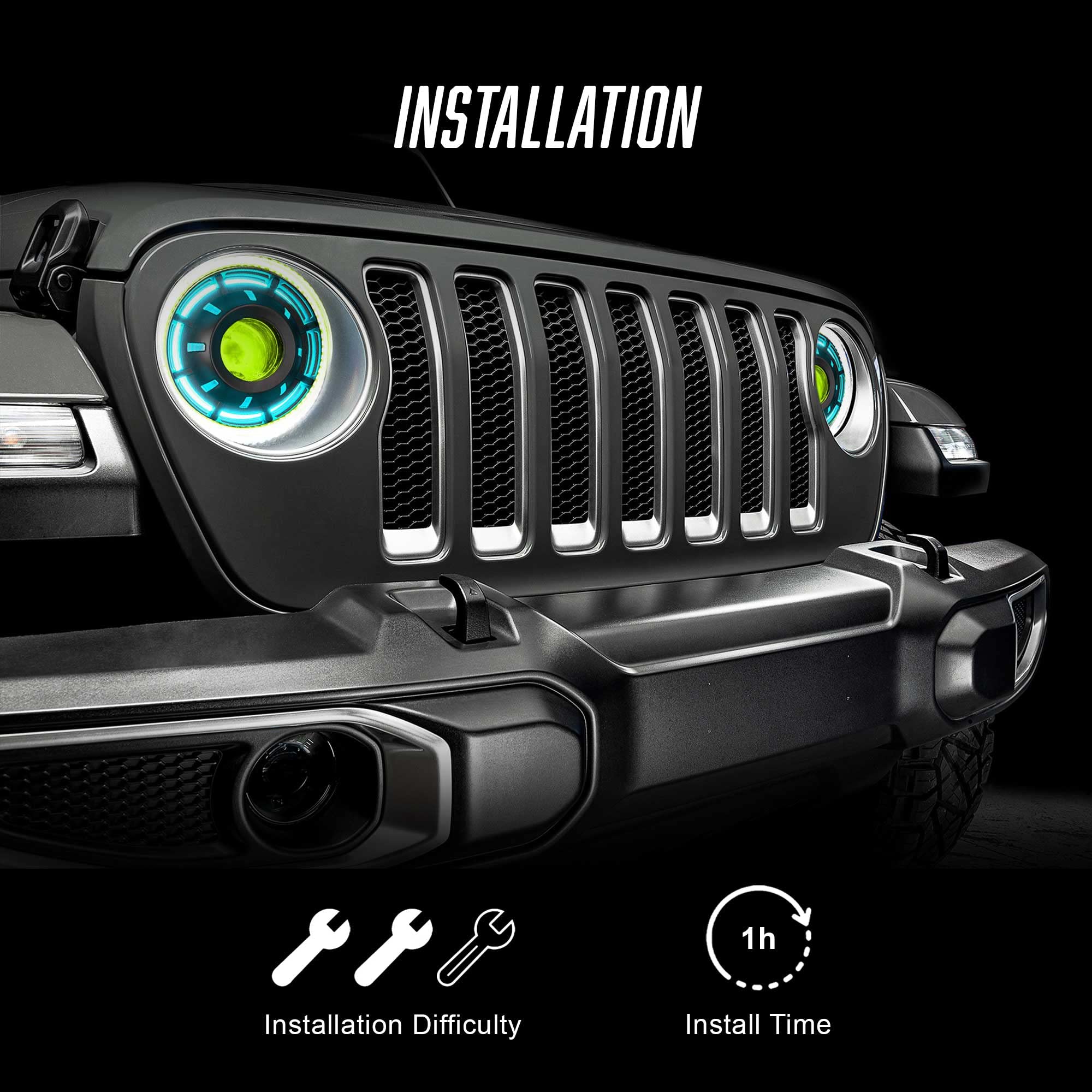 Oracle 5839-335 Oculus™ ColorSHIFT® Bi-LED Projector Headlights for Jeep Wrangler JL / Gladiator JT