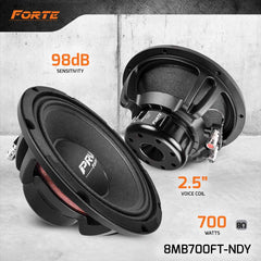 PRV Audio 8MB700FT-NDY 8" Midbass Neodymium Loudspeaker