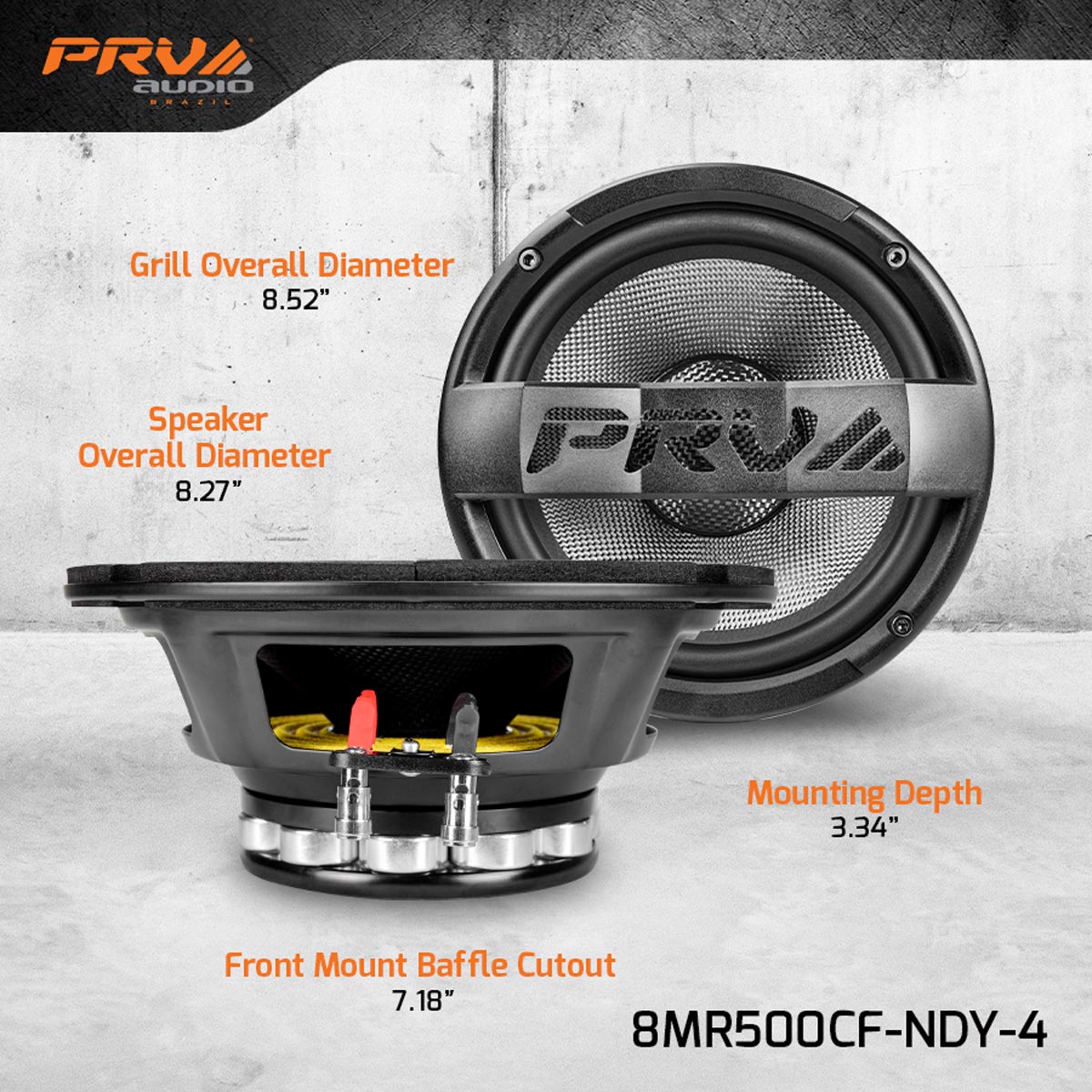 PRV Audio 8MR500CF-NDY-4 8" Neodymium Midrange Loudspeaker