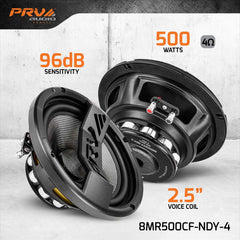 PRV Audio 8MR500CF-NDY-4 8" Neodymium Midrange Loudspeaker