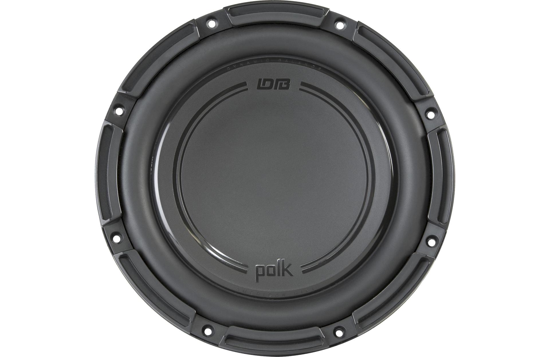 Audio Enhancers TOY170C10 10" 2-Hole Forward-Firing Sealed Subwoofer Enclosure Fits Toyota 1995-2004 Tacoma Standard Cab/Regular Cab Carpet Enclosure+ 2 Polk Audio DB1042DVC DB+ Series shallow-mount 10" subwoofer with dual 4-ohm voice coils