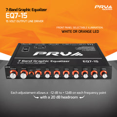 PRV Audio EQ7-15 7 Band Car Audio Equalizer