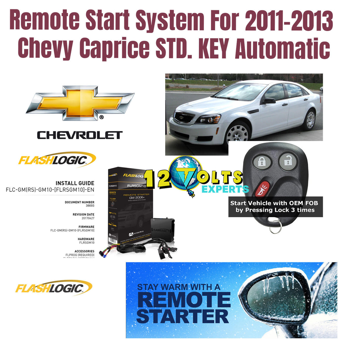 Remote Start System For 2011-2013 Chevy Caprice STD. KEY Automatic