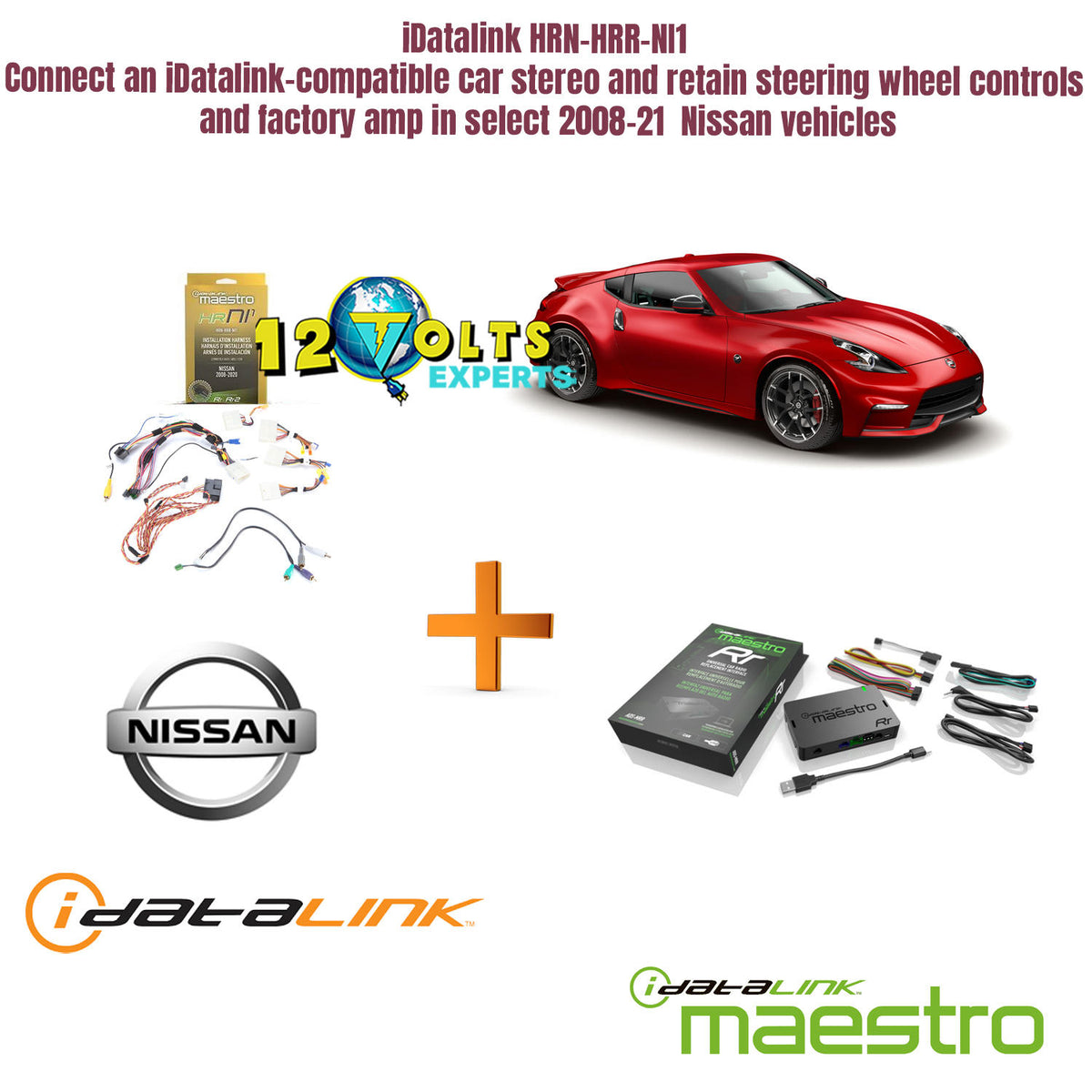 iDatalink HRN-HRR-NI1 + ADS-MRR Connect an iDatalink-compatible car stereo and retain steering wheel controls and factory amp in select 2008-21