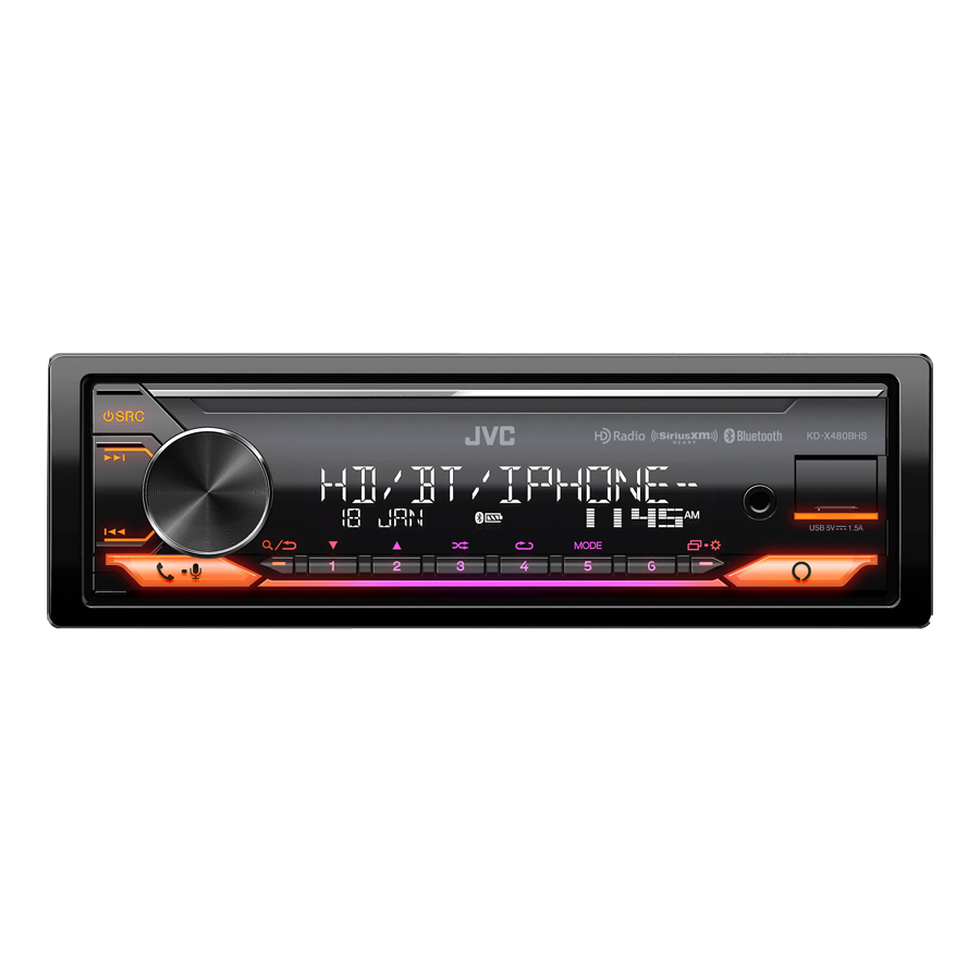 JVC KD-X480BHS Digital Media Receiver featuring Bluetooth / USB HD Radio/ SiriusXM / Amazon Alexa / 13-Band EQ