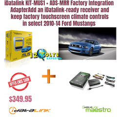 iDatalink KIT-MUS1 + ADS-MRR Factory Integration AdapterAdd an iDatalink-ready receiver and keep factory touchscreen climate controls in select 2010-14 Ford Mustangs