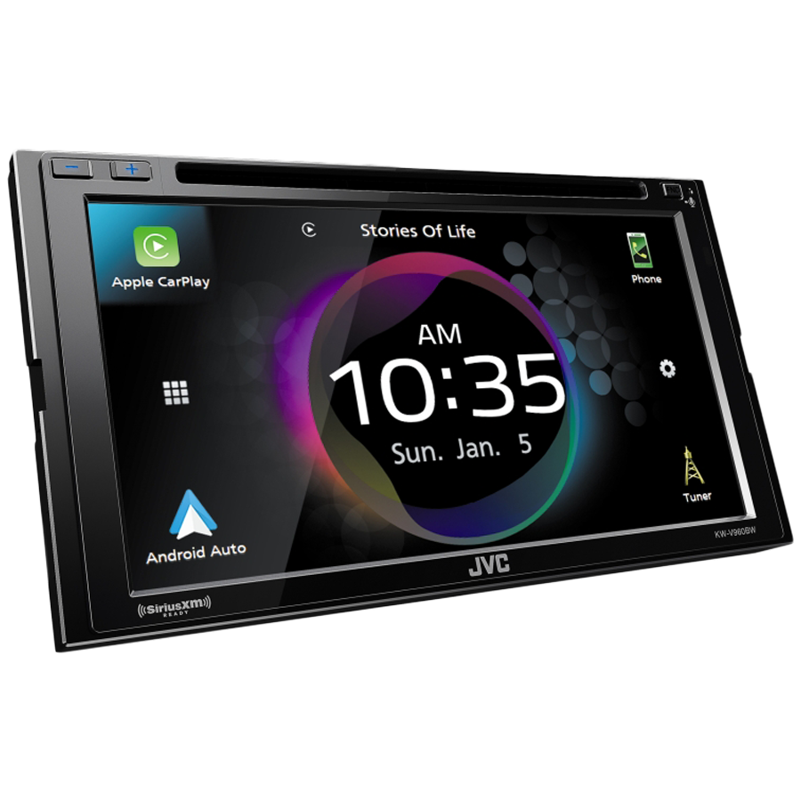 JVC KW-V960BW Multimedia Receiver Featuring 6.8" Clear Resistive Touch Monitor