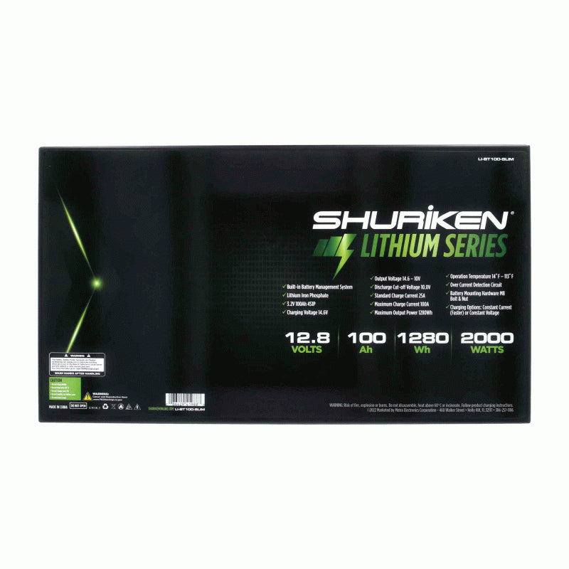 Shuriken LI-BT100-SLIM 2000W / 100 Amp Hours Lithium Iron Slim Battery