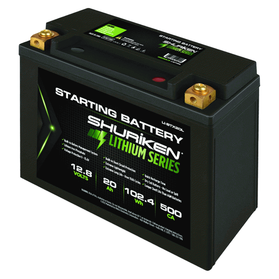 Shuriken LI-BTX20L 500CA / 20 Amp Hours Lithium-ion Starting Battery