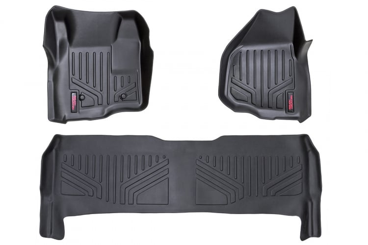 Rough Country M-51223 Floor Mats FR & RR | Depressed Pedal | Ford F-250/F-350 Super Duty (11-16)