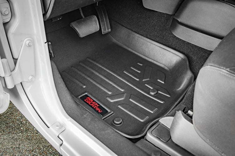 Rough Country M-60112 Floor Mats FR & RR | 4 Door | Jeep Wrangler Unlimited 4WD (2018-2024)