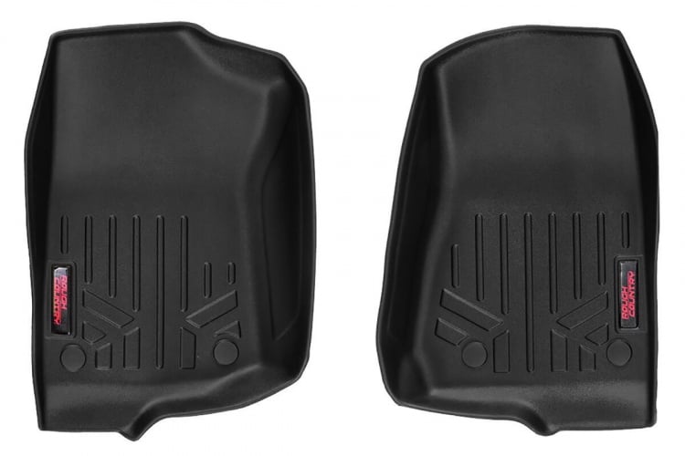 Rough Country M-6150 Floor Mats FR | 2 Door | Jeep Gladiator JT (20-24)/Wrangler JL (18-24)/Wrangler Unlimited (18-24)