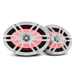 DS18 NXL-69/WH NXL 6x9" 2-Way Coaxial Marine Speaker With LED RGB Lights 125 Watts Rms 4-Ohm -White