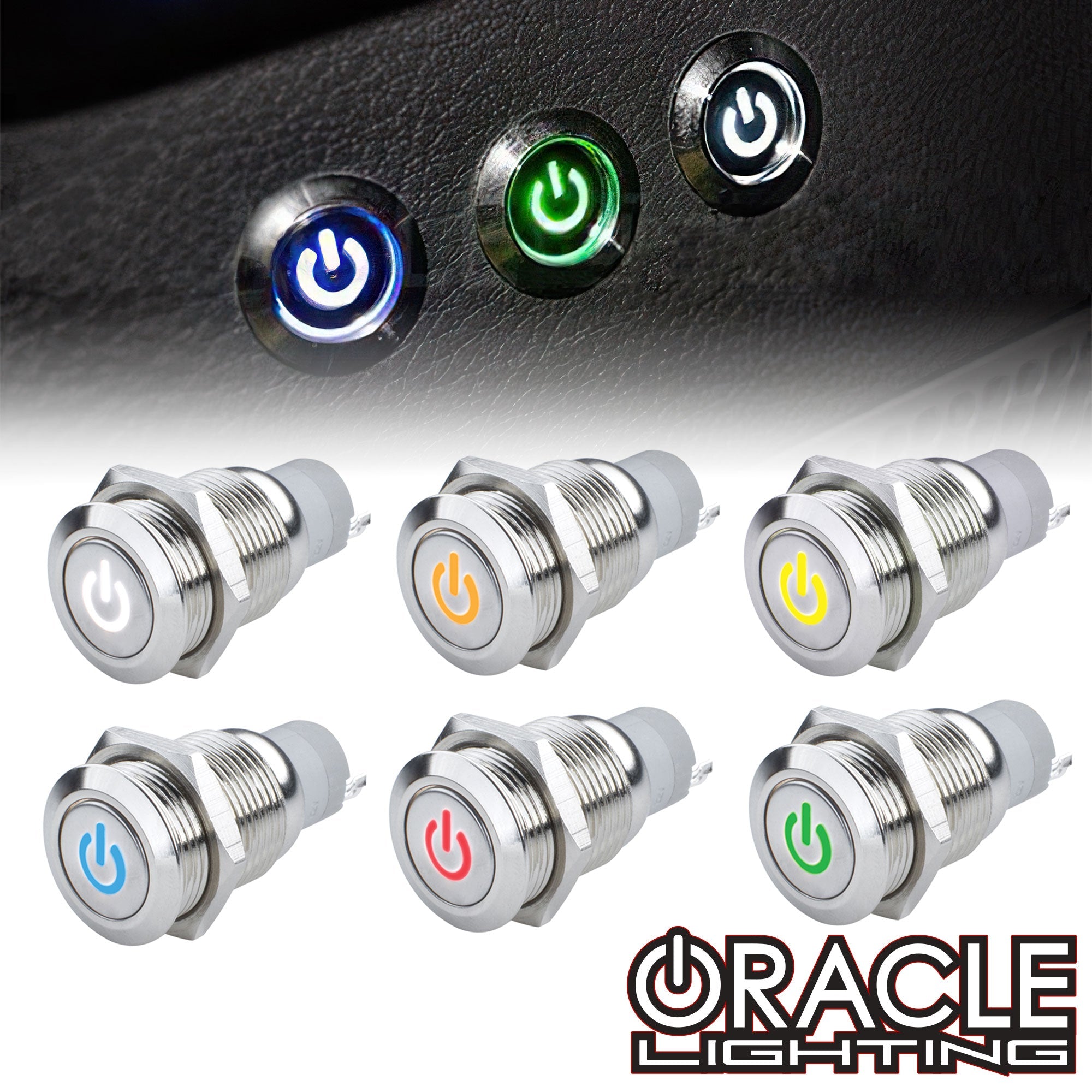Oracle Lighting 2009-003 - Pre-Wired Power Symbol Flush Mount LED Switch - On/Off Red