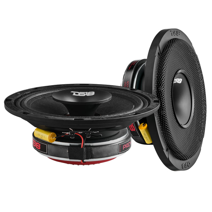 DS18 PRO-HY8.4MSL PRO 8" Shallow Coaxial Hybrid Mid-Range Loudspeaker with Built-in Driver 200 Watts Rms 4-Ohm - Grill Included