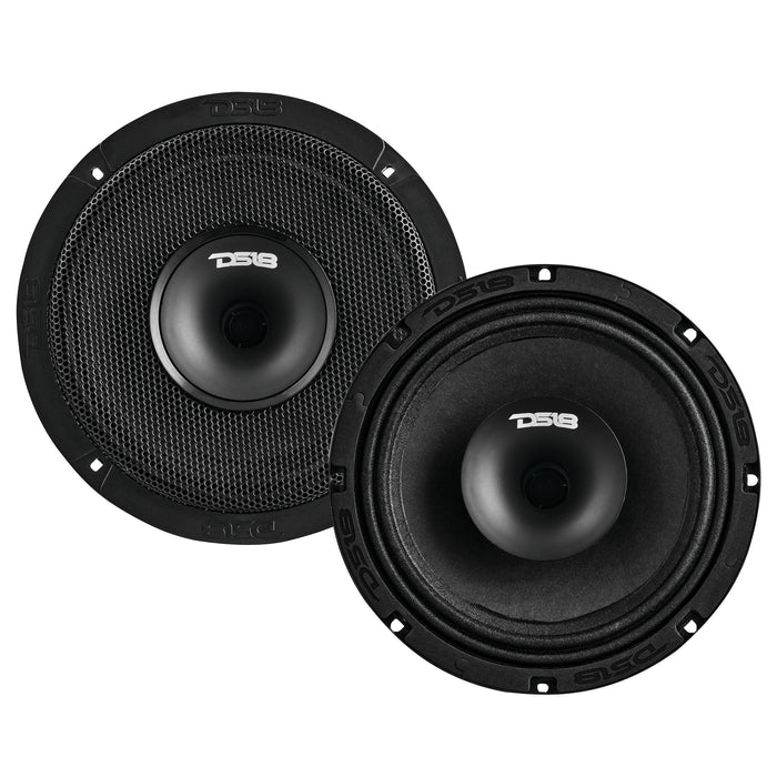 DS18 PRO-HY8.4MSL PRO 8" Shallow Coaxial Hybrid Mid-Range Loudspeaker with Built-in Driver 200 Watts Rms 4-Ohm - Grill Included