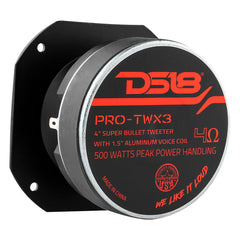 DS18 PRO-TWX3 4" Super Bullet Tweeter 250 Watts 1.5" Titanium 4-Ohm Vc