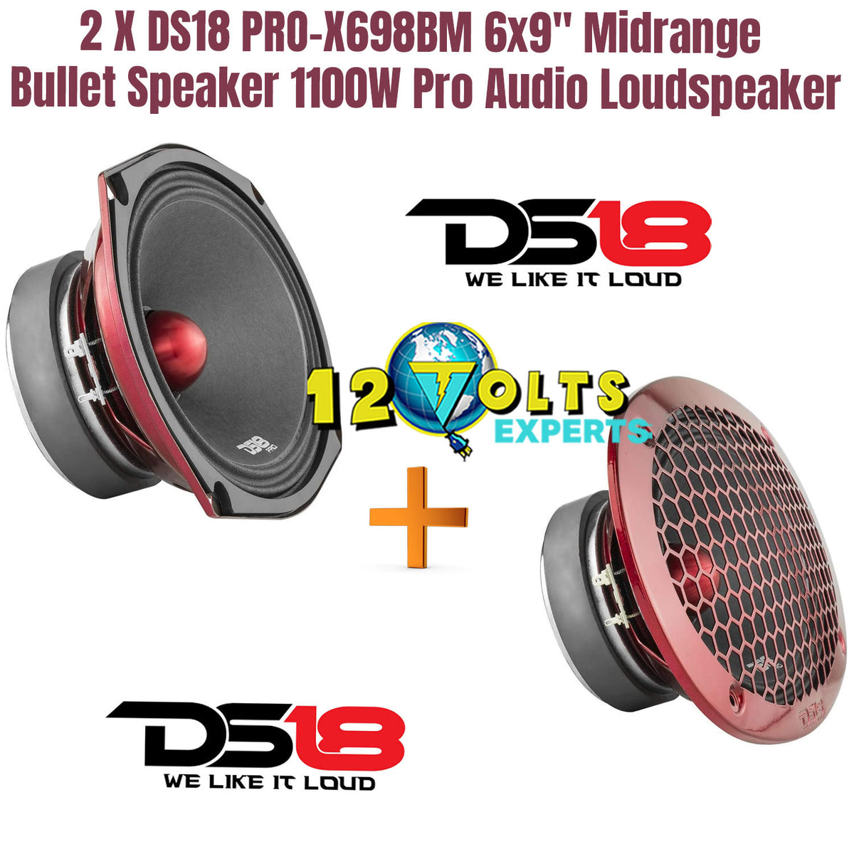 2 X DS18 PRO-X698BM 6x9" Midrange Bullet Speaker 1100W Pro Audio Loudspeaker