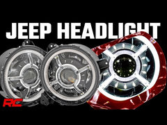 Rough Country RCH5300 9 Inch DRL Halo LED Headlights DOT Approved | Jeep Gladiator JT/Wrangler JL (18-24)