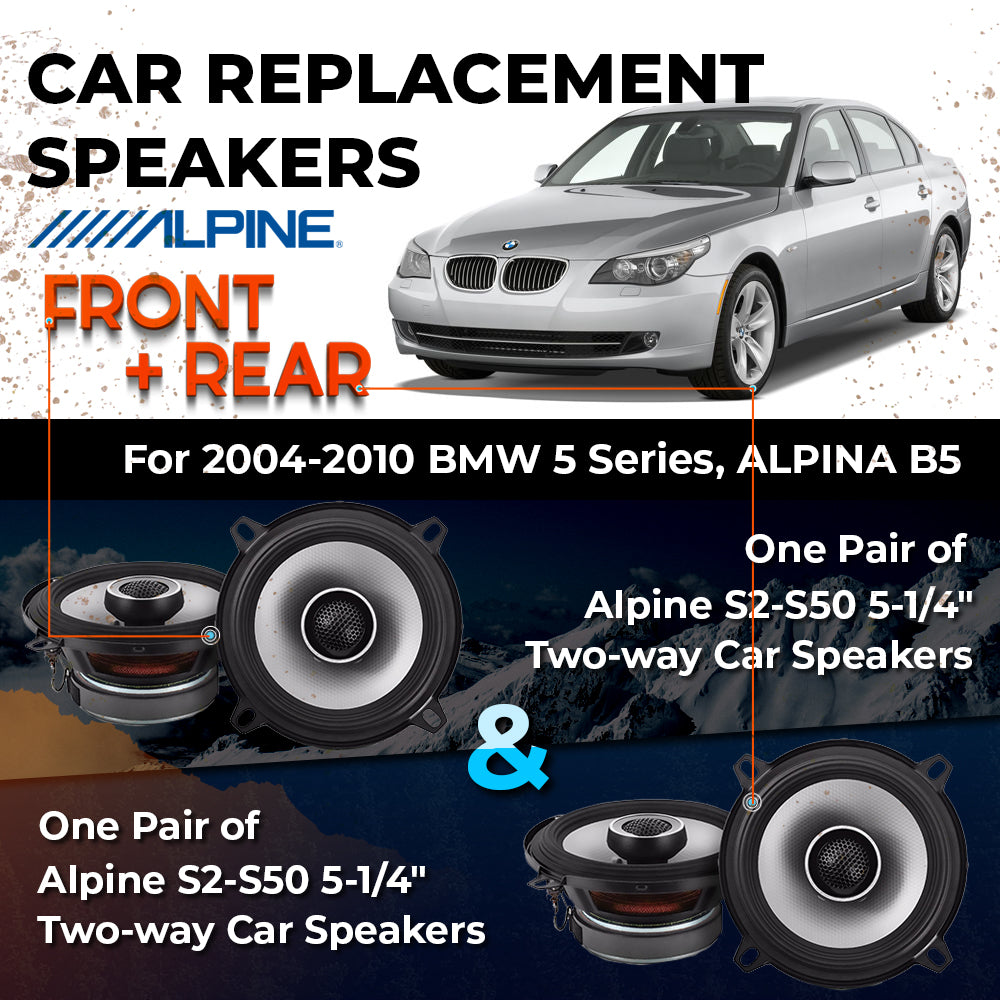 Car Speaker Replacement fits 2004-2010 for BMW 5 Series, ALPINA B5