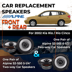 Car Speaker Replacement fits 2002 for Kia Rio / Rio Cinco
