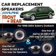 Car Speaker Replacement fits 1998-2004 for Subaru Outback