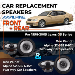 Car Speaker Replacement fits 1998-2005 for Lexus GS Series