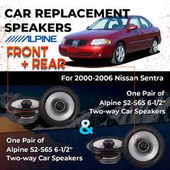 Car Speaker Replacement fits 2000-2006 for Nissan Sentra