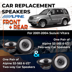 Car Speaker Replacement fits 2001-2004 for Suzuki Vitara