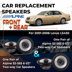 Car Speaker Replacement fits 2001-2006 for Lexus LS430