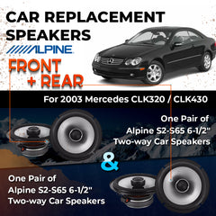 Car Speaker Replacement fits 2003 for Mercedes CLK320 / CLK430