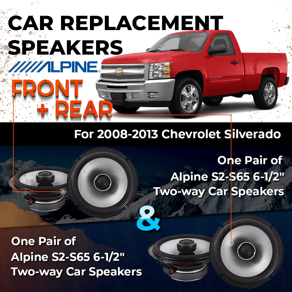 Car Speaker Replacement fits 2008-2013 for Chevrolet Silverado  Extended Cab