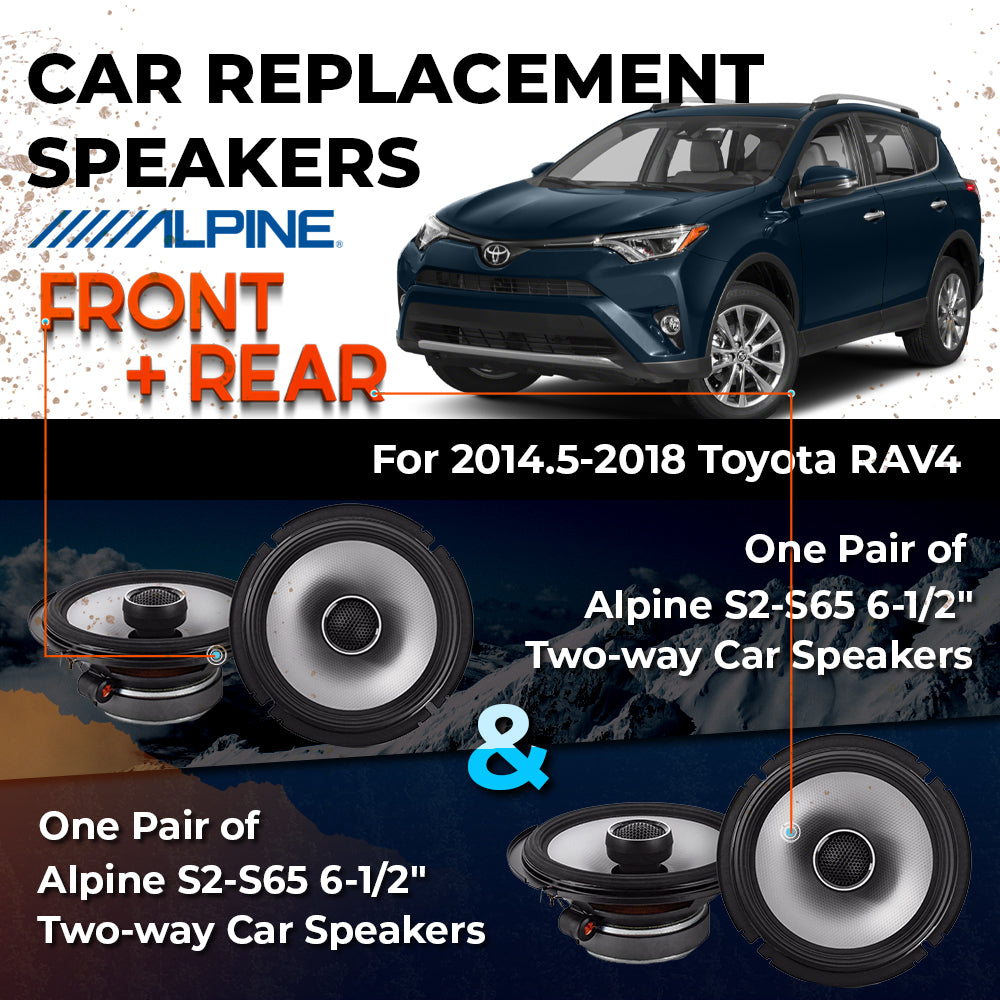 Car Speaker Replacement fits 2014.5-2018 for Toyota RAV4