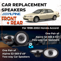 Car Speaker Replacement fits 1998-2002 for Honda Accord