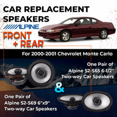 Car Speaker Replacement fits 2000-2001 for Chevrolet Monte Carlo