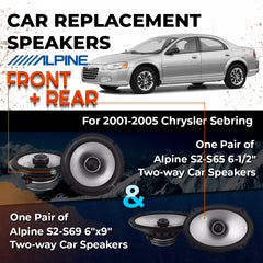 Car Speaker Replacement fits 2001-2005 for Chrysler Sebring  Coupe