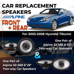 Car Speaker Replacement fits 2003-2008 for Hyundai Tiburon