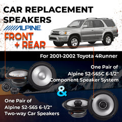 Car Speaker Replacement fits 2001-2002 for Toyota 4Runner