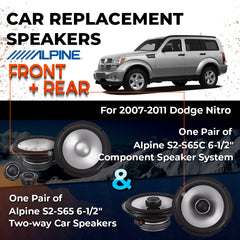 Car Speaker Replacement fits 2007-2011 for Dodge Nitro