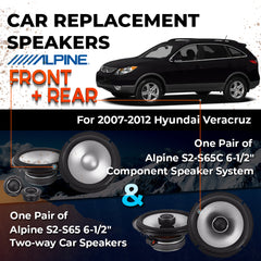 Car Speaker Replacement fits 2007-2012 for Hyundai Veracruz