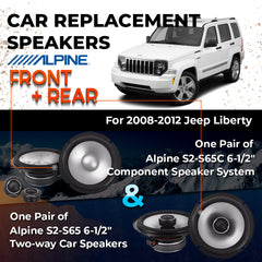 Car Speaker Replacement fits 2008-2012 for Jeep Liberty