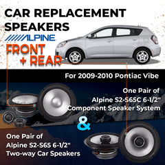 Car Speaker Replacement fits 2009-2010 for Pontiac Vibe