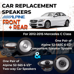 Car Speaker Replacement fits 2012-2015 for Mercedes C-Class