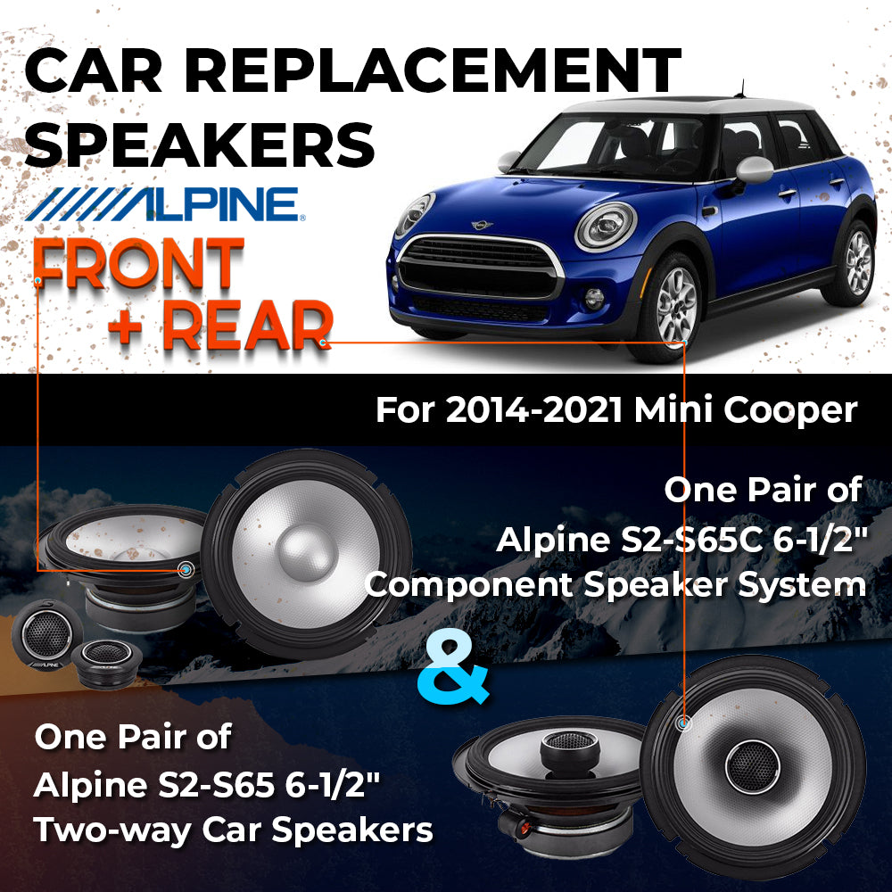 Car Speaker Replacement fits 2014-2021 for Mini Cooper Facelift (new style) 2-door Hardtop