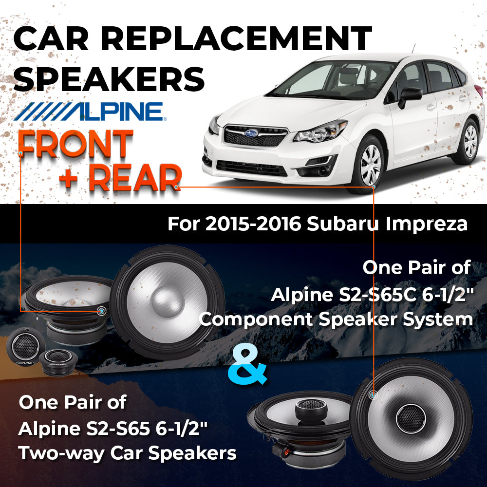 Car Speaker Replacement fits 2015-2016 for Subaru Impreza