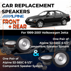 Car Speaker Replacement fits 1999-2001 for Volkswagen Jetta