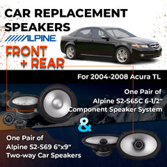Car Speaker Replacement fits 2004-2008 for Acura TL