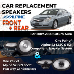 Car Speaker Replacement fits 2007-2009 for Saturn Aura