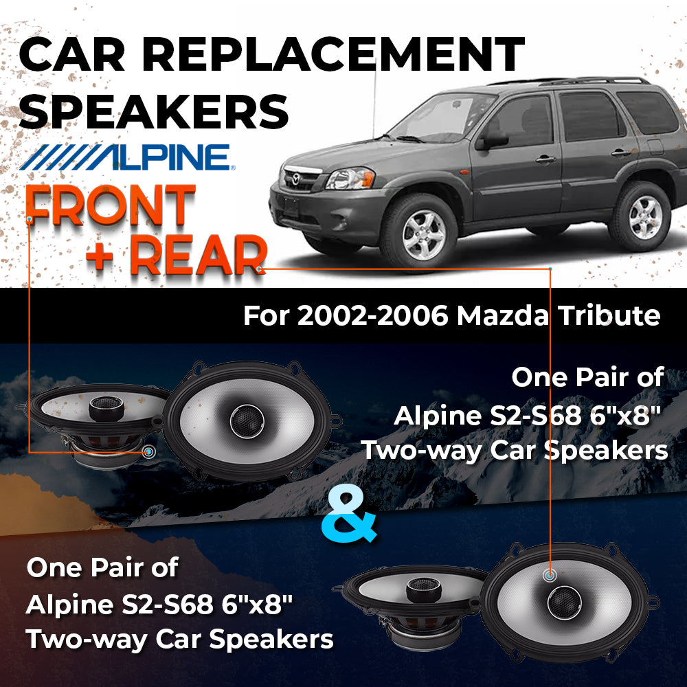 Car Speaker Replacement fits 2002-2006 for Mazda Tribute